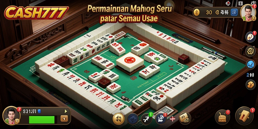 Tampilan gameplay CASH777 dengan ubin Mahjong yang menarik.