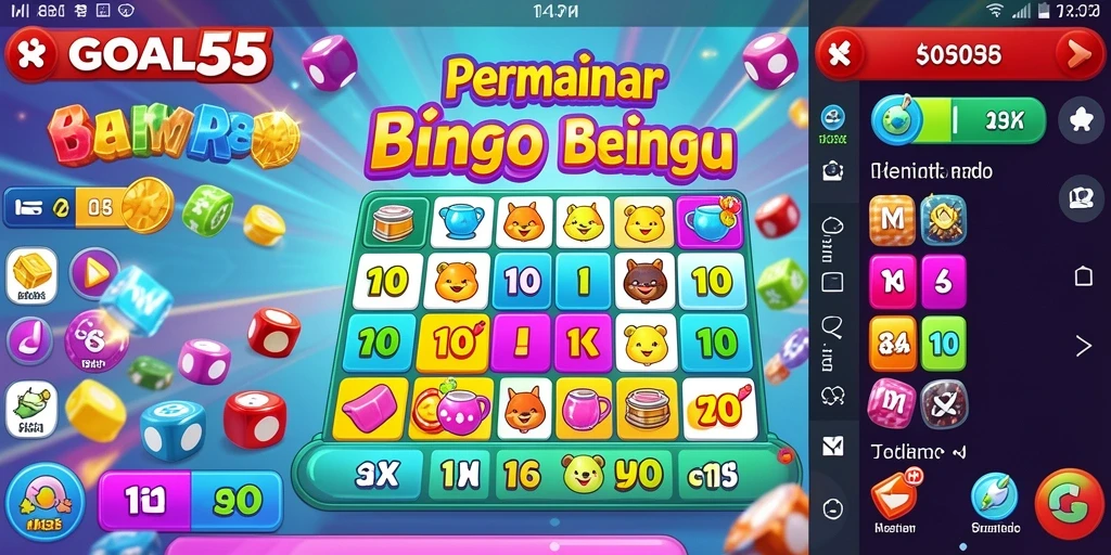 Tampilan screenshot utama GOAL55 menampilkan gameplay Bingo yang seru dan interaktif.