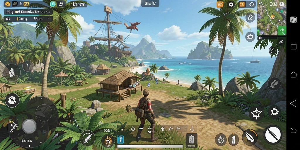 Screenshot gameplay GOTO77 yang menampilkan dunia terbuka yang luas.