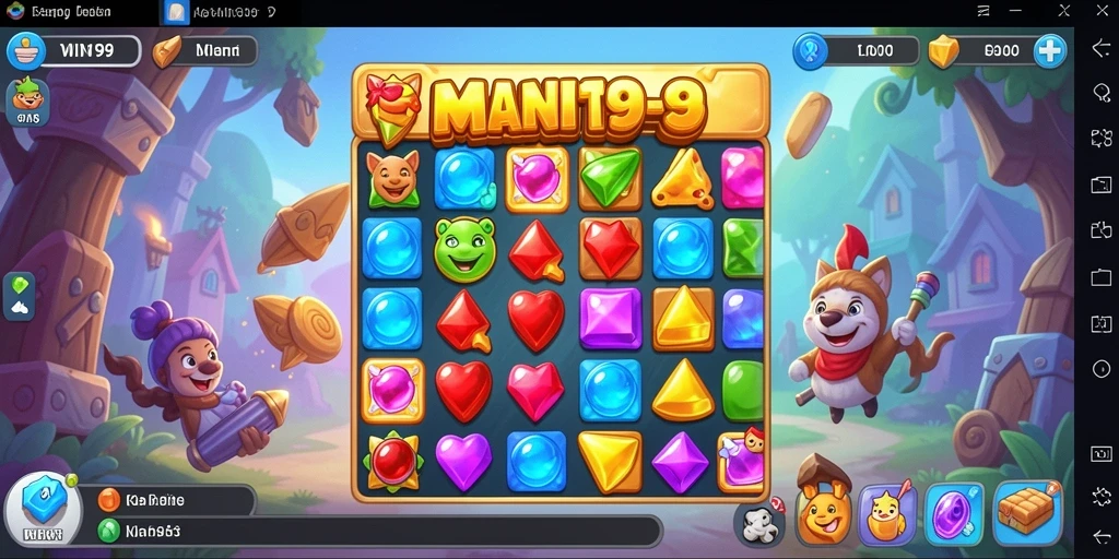 Screenshot gameplay WIN199 yang menggambarkan kecocokan bentuk warna-warni.